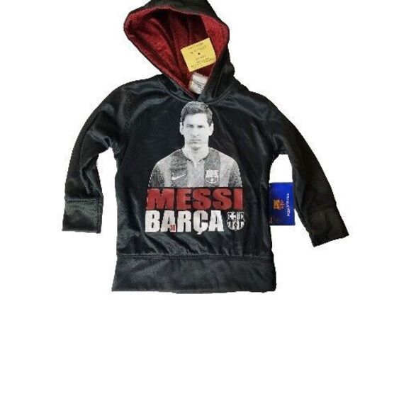 Nike FCB Messi Barca Soccer Hoodie And Jogger Black Unisex size 4 Set - Picture 2 of 6